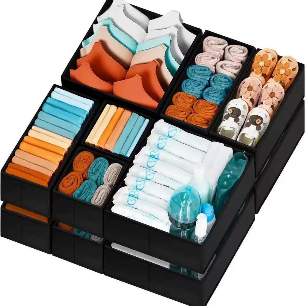 Cross-Border Non-Woven Foldable Organizer: 6-Piece Underwear Storage Set for Socks, Bras, and Underpants
