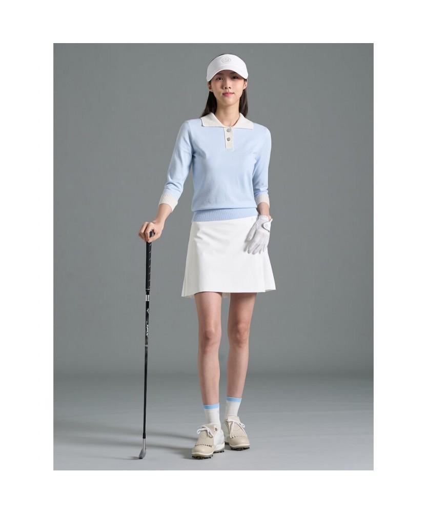 BEANPOLE GOLF Women'S Crooked Collar Neck Pullover - Sky Blue