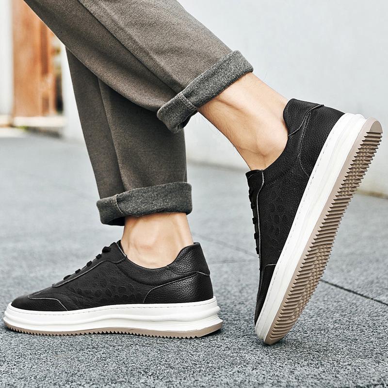 Fashion Men Genuine Leather Sneakers Male Vulcanize Footwear Top Quality Designer Tenis Masculino Trainers All-match Skateboard Shoes