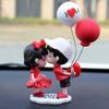 Anime Couples For Car Ornament Model Cute Kiss Balloon Figure Auto Interior Decoration Pink Dashboard Figurine Accessories Gifts