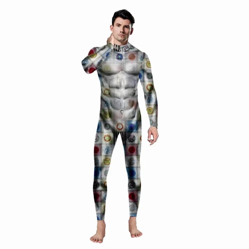 Halloween Serpentine 3D Print Outfit Purim Cosplay Costume Carnival Clothes Zentai Adult Men Bodysuit Jumpsuit Festival Party