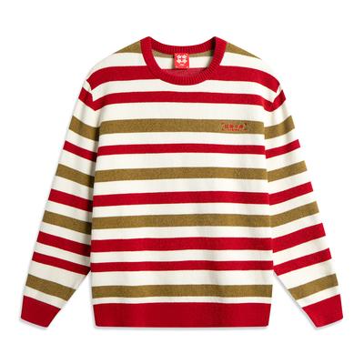 Li Ning Daily Prosperity Series CNY Zodiac Year Simple Comfortable Versatile Casual Loose Dopamine Round Neck Long Sleeve Knit Sweater AMBV051-1