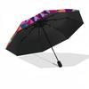 1pc Kaleidoscope Pattern Automatic Folding Umbrella Durable Iron Frame,All Seasons Home Travel Outdoor Multifunctional Umbrella Yy251115075