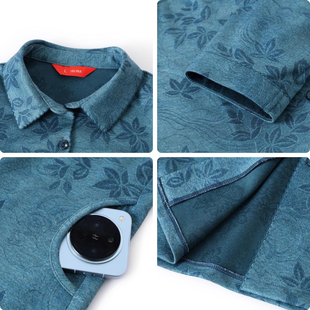 Spring Apparel for Elderly Women: Lapel Shirts for Mothers Aged 60-70+