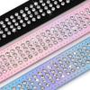 Bling Leather Dog Collar Crystal Big Dog Collars Bulk Rhinestone Pet Collar Accessories for Medium Large Dogs Bulldog Pink Black