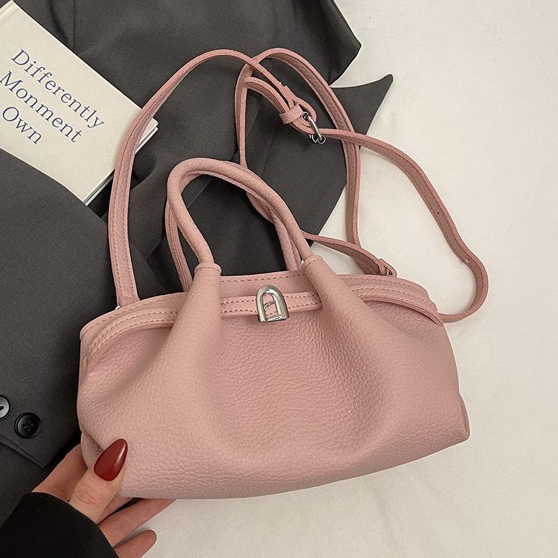 Spring and summer trend, simple style, high-end pleated portable vegetable basket bag, female Korean versatile commuter temperament messenger bag