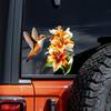 QT2417#15cm Vibrant Yellow Flowers & Hummingbird Car Sticker for Laptop, Truck,Motorcycle, Window