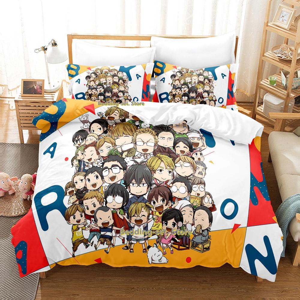 New Barakamon Bedding Set Single Twin Full Queen King Size Bed Set Adult Kid Bedroom Duvetcover Sets 3D Anime Bed Sheet Se