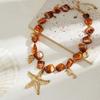 Sea Series Starfish Beaded Necklace Charm Natural Shell Shell Beaded Chain  Beach