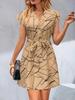 Vacation Style Wrap Dress Summer New Arrivals V-Neck Sleeveless A-Line Midi Dress
