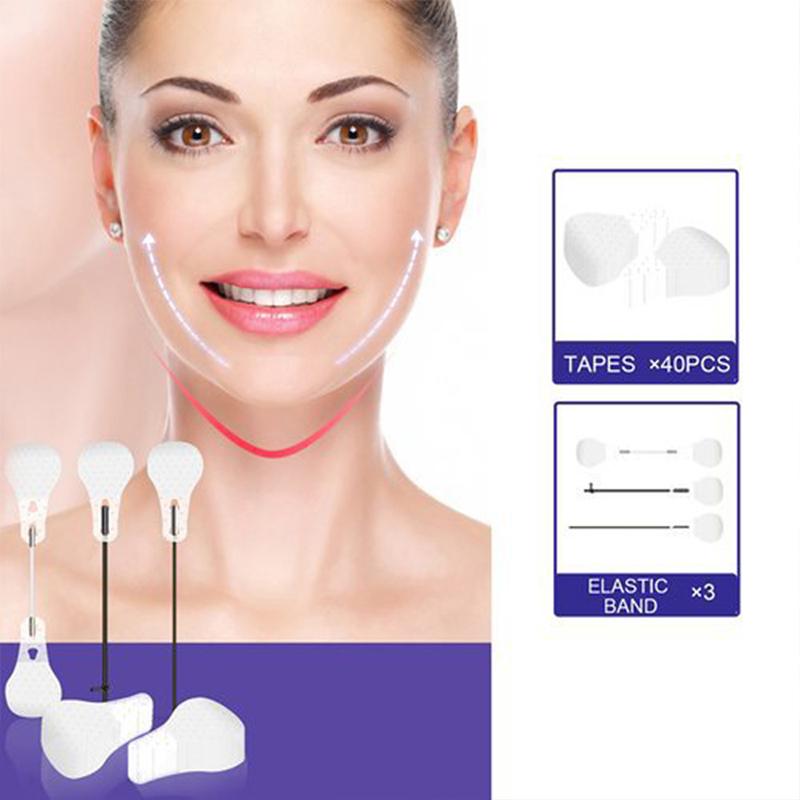 20/40/60/80Pcs Instant Invisible Face Stickers Neck Eye Double Chin Lift V Shape Tapes Makeup Facelifting Patch Adhesives