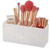 Acrylic Makeup Brush Storage Box Partitioned Cosmetic Brush Organizer Desktop Jewelry Accessories Display Case Plastic Material