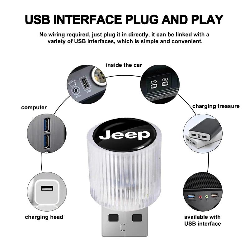 Car LED USB Light Auto Interior Atmosphere Light For Jeep Wrangler Grand Grand Cherokee Wrangler JK Gladiator Compass Renegade ANR1