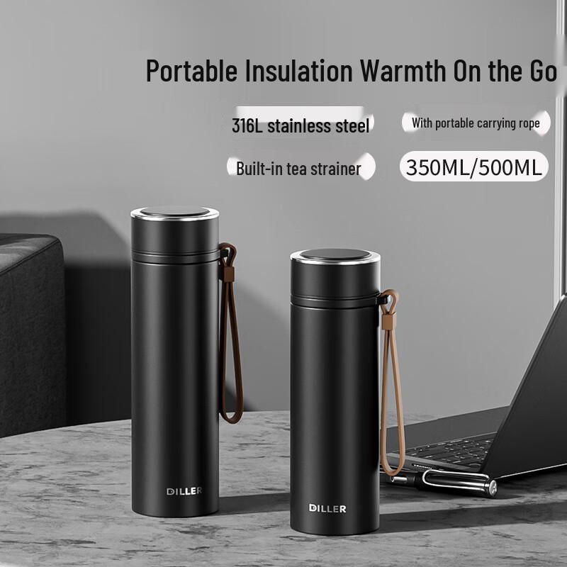 DILLER 316L Stainless Steel Thermos with Tea Infuser