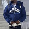 Bluzy Rozpinane Kardigany z Kapturem Ciepło Bluzy Estetyka Litery Trend Codzienne Hip Hop Y2k Nowe Bluzy Odzież Męska