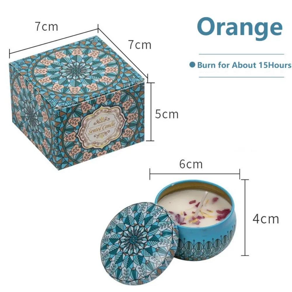 

1/4 шт. Винтажные баночные свечи Соевый воск Цветочный аромат Ароматическая свеча Украшение для дома Свечные банки для свадебной церемонии Подарок на день рождения Orange