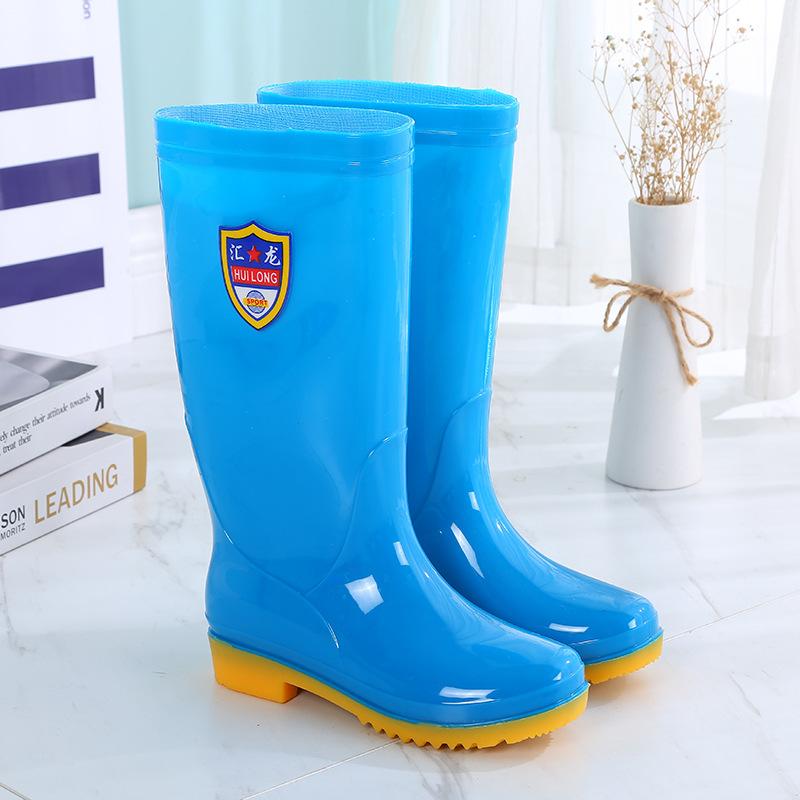 

High tube rain shoes waterproof shoes rain boots rubber shoes long tube overshoes water boots female adult fashion car wash non-slip summer 41