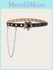 Belt Women Leather Look Punk Metal Decorative Fashion For Students