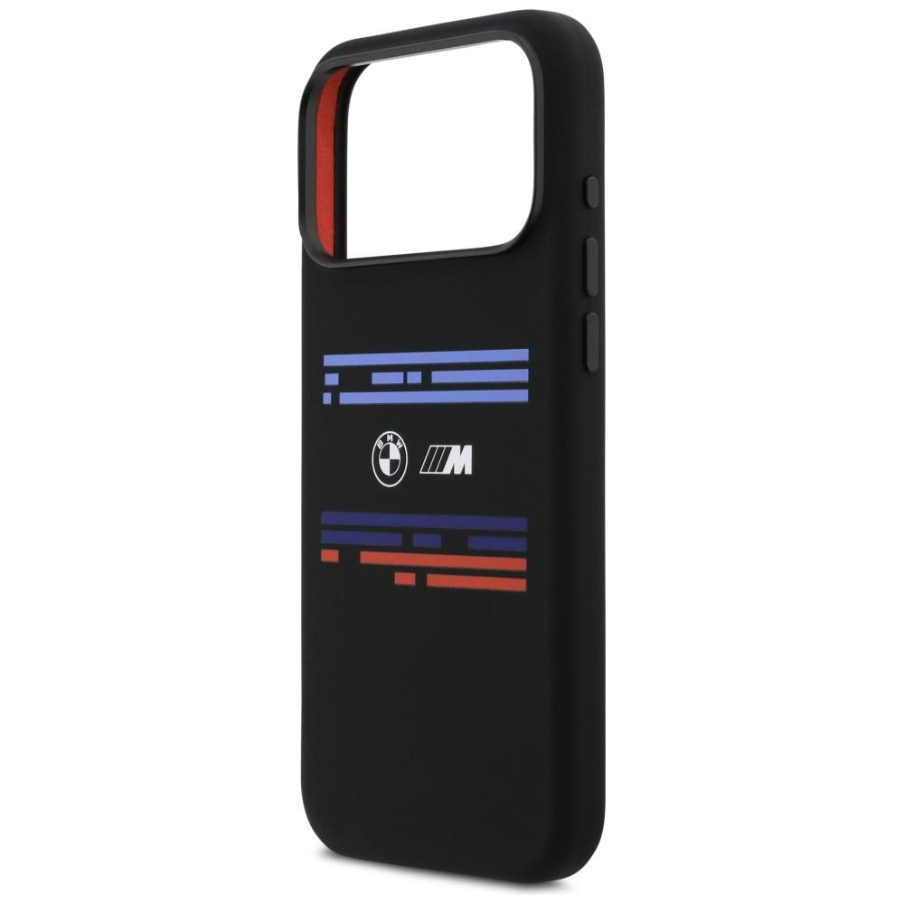 BMW M Silikon Horizontale Linie MagSafe Hülle für iPhone 17 Pro Max Schwarz