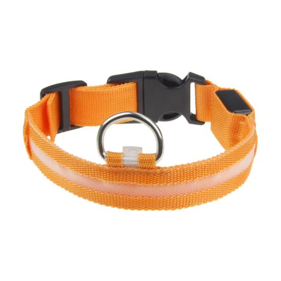 

Светящийся ошейник для домашних животных, устойчивый к разрыву, устойчивый к укусам аксессуар, светодиодная вспышка, ошейник для собак оранжевый