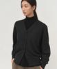 Rough Side White Label Cropped Knit Cardigan Ash Black