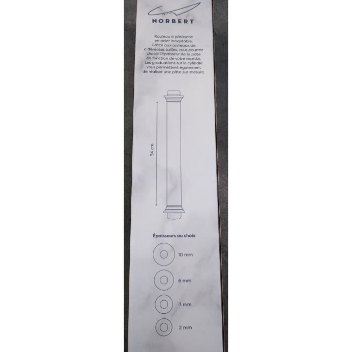 Rouleau De Pâtisserie En Acier Inoxydable NORBERT TARAYRE