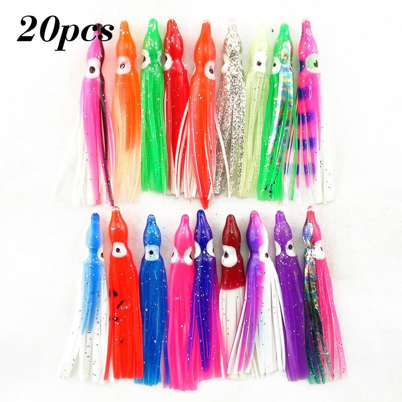 Fisherman Fishing Lures Tools Equipment Supplies 20pcs Artificial Octopus