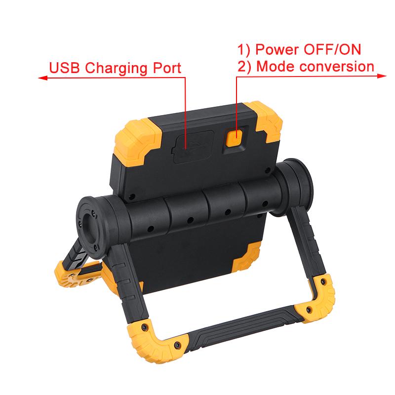 150W COB Butterfly Work Light Outdoor Emergency Camping Floodlight LED Folding Portable Light USB Charger 5000mAh