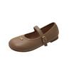 Mary Jane Shoes Women's Spring and Summer French Small Leather Shoes Soft-soled Flat-soled Grandma Shoes Ladyshoes Evening Breeze Gentle with Skirt Si