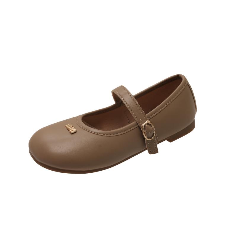 Mary Jane Shoes Women's Spring and Summer French Small Leather Shoes Soft-soled Flat-soled Grandma Shoes Ladyshoes Evening Breeze Gentle with Skirt Si