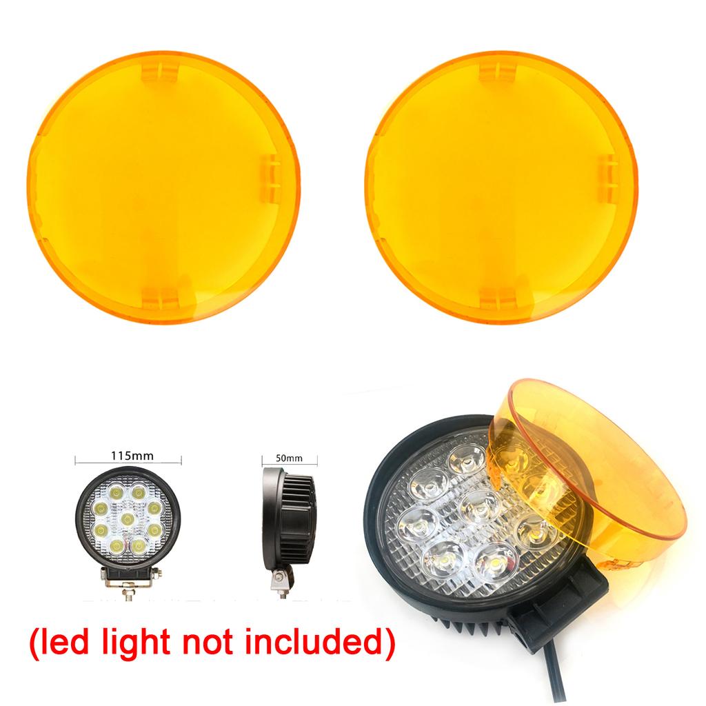 4 Zoll Bernsteinfarbene LED-Arbeitsscheinwerferabdeckung Rund/Eckig Schutzhülle Staubdicht für Off-Road 4x4 LED-Lichtleiste 27W 48W Nebelscheinwerferabdeckung