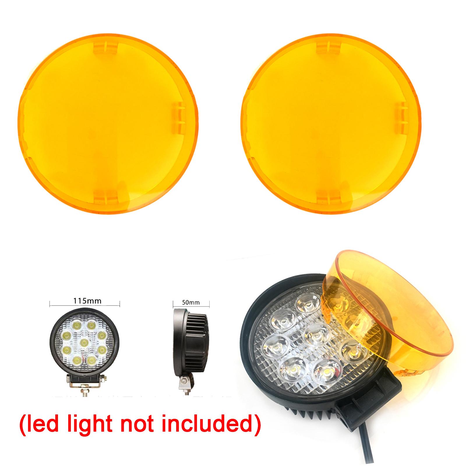 

4 inch Amber LED Work Light Cover Round/Square Protector Dustproof Shell for Off Road 4X4 LED Light Bar 27W 48W Fog Lamp Cover 2pcs 4 inch Round