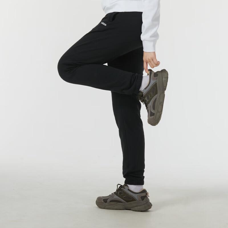 Adidas Solid Color Logo Running Training Fitness Breathable Knitted Sports Pants Women Pants Black JE3575