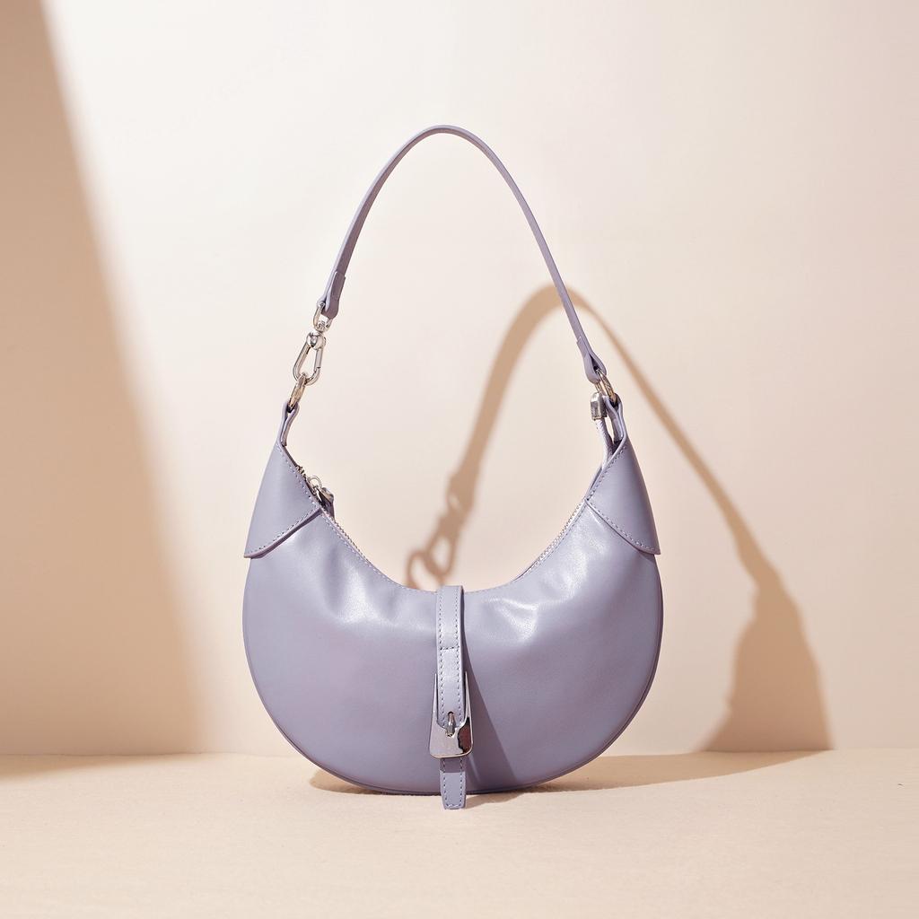 Versatile Design, High-end Top-grain Leather, Simple Crescent-shaped Bag, and Niche Simple Underarm Leather Single-shoulder Bag
