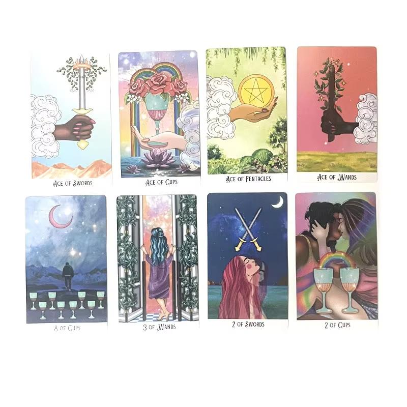 Mystic Soul Tarot 78 Pcs Cards with Guidebook - Vibrant Colors Throughout The Deck, To Uplift The Energy of The Reader