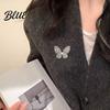 Faux Pearl Rhinestone Brooch Women Three-Dimensional Butterfly Design Pin