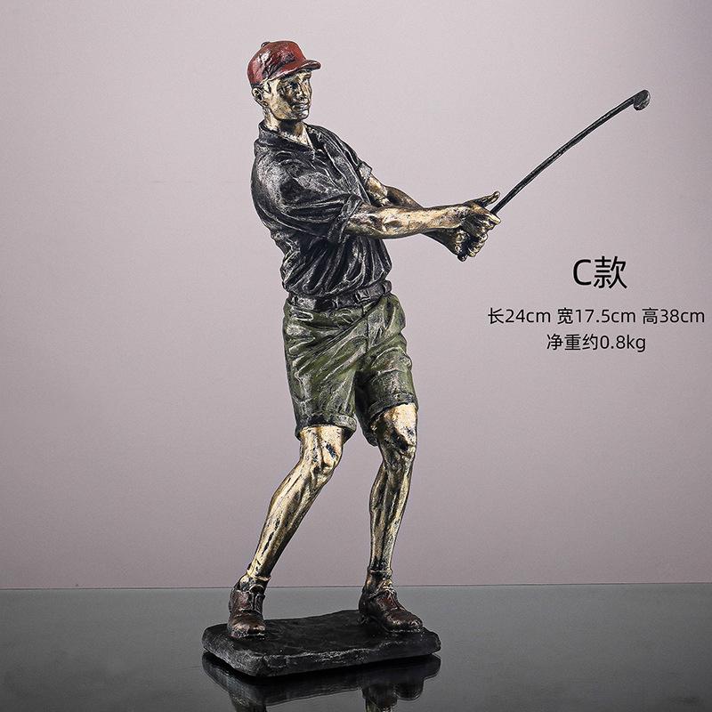 Golfer Sculpture, Golf Swing Statue, Resin Handicraft Ornament, Home Decoration for Bedroom, Living Room, and Study