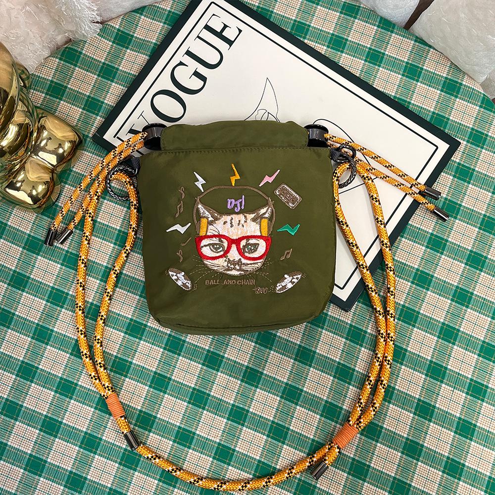 2025 Japanese Style Cute Cartoon Embroidery Crossbody Shoulder Bag for Women
