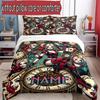 3pcs Duvet Cover Set (1*Duvet Cover + 2*Pillowcase, Without Core), Custom Name Harley Quinn Pattern Bedding Set, Home Bedroom Decor Gift