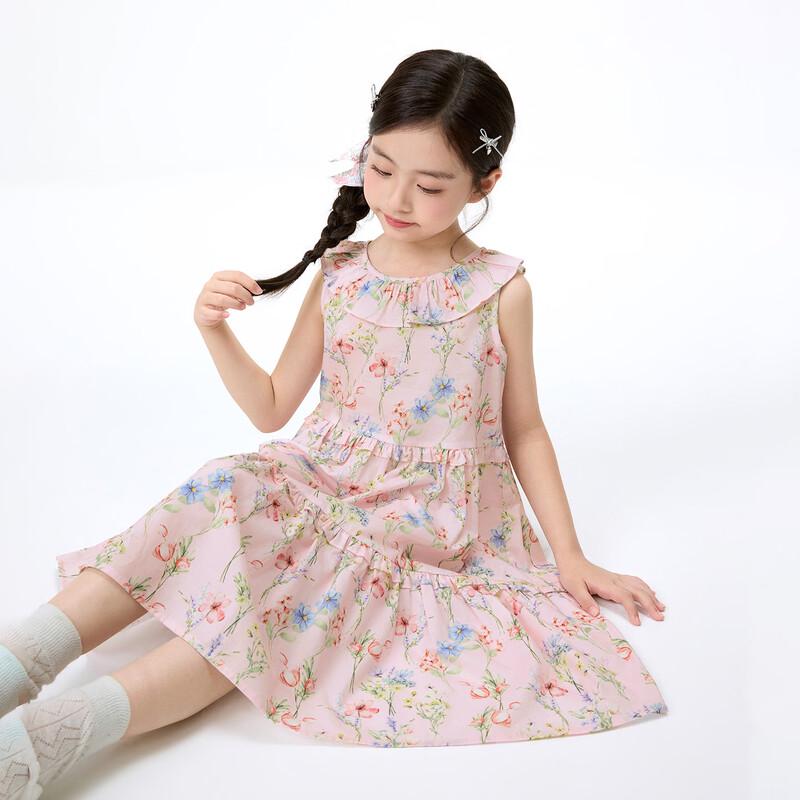 Xiaoyinman Girls  Summer Sleeveless A-Line Midi Dress 120