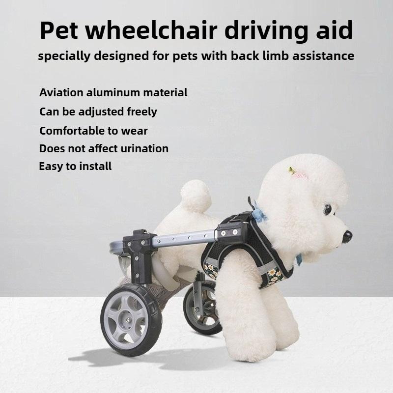 Cadeira de Rodas para Cachorro Cadeira de Rodas para Gato Retrátil Leve Veículo Assistido para Caminhada de Animal de Estimação Transportador de Animal de Estimação