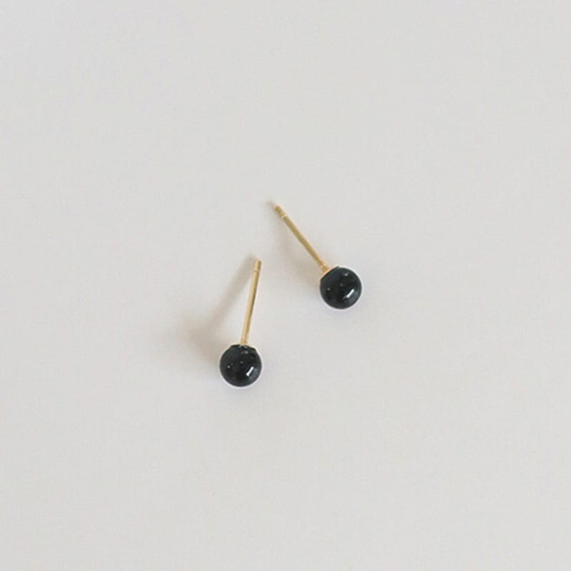 modernlike 14k gold onyx black earrings