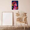 Plaque Métallique Art WPAP Chanteuse Pop Rose 8x12 Pouces Décor Mural Vintage Bar Maison Halloween