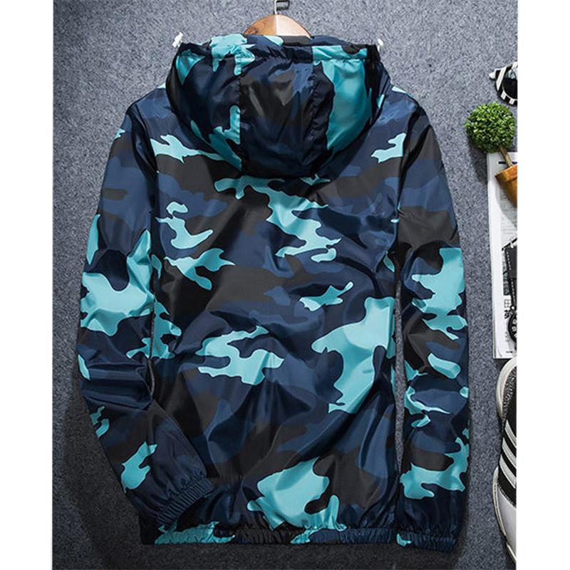 Outdoor Camping  Mountaineering Men's Jacket Large Korean Trend Reflective Camouflage Trench Coat Men's Spring and Autumn Baseball