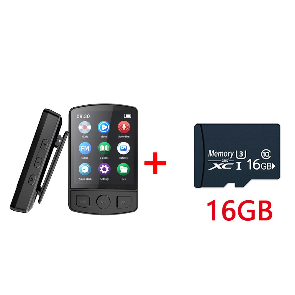 A7 Bluetooth 5.2 MP3 Player Back Clip Sports Music Walkman with Screen Recorder Support FM, Recording, eBook, Alarm Clock