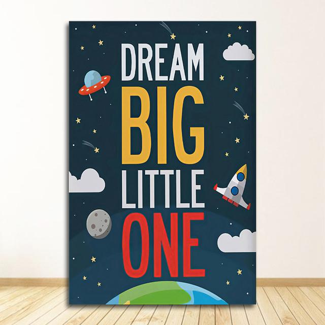 Posters And Prints Wall Pictures Baby Kids Room Decor Custom Name Astronaut Alphabet Numbers Nursery Wall Art Canvas Painting