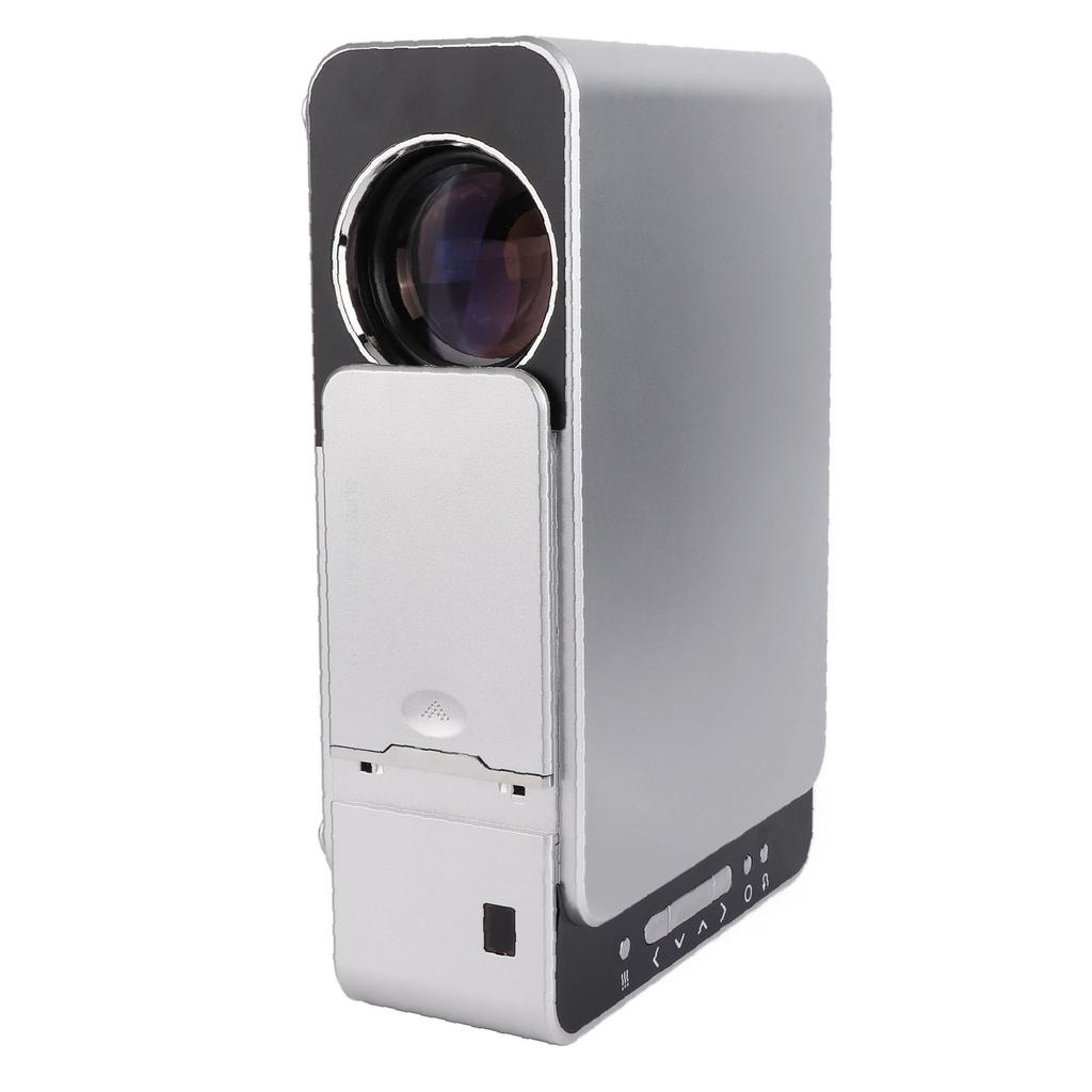 Mini 1080P HD Projector Portable WiFi LED Home Theater Movie Projector AC  Silver