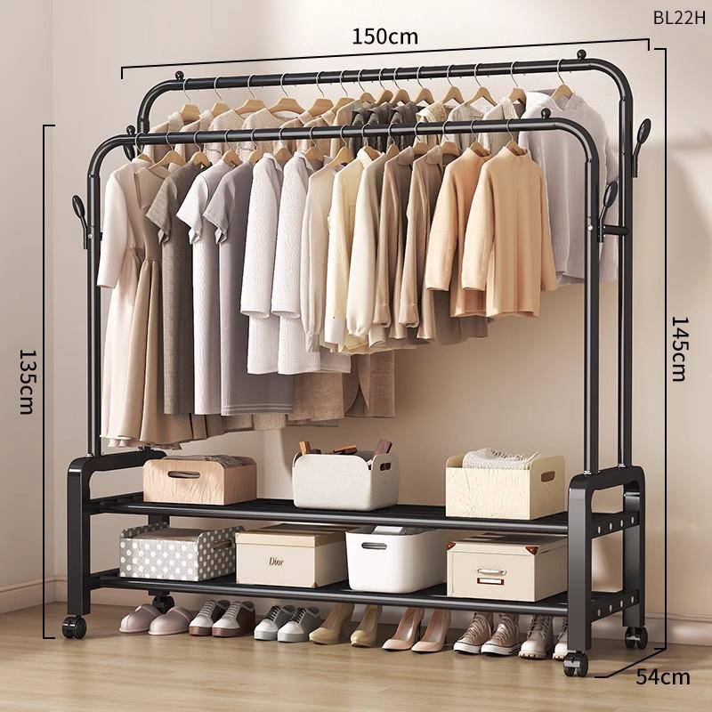 Multi-Functional Clothes Rack: Standing Drying & Coat Hanger for Bedroom, Dorm, or Balcony.