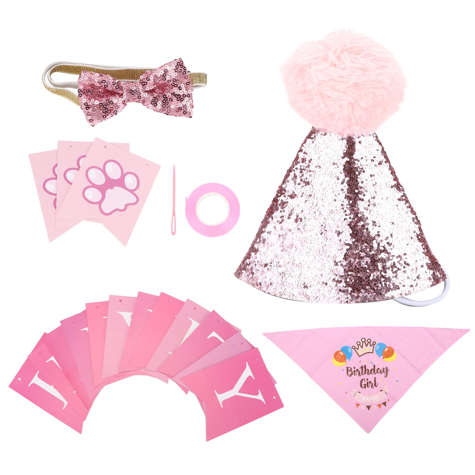 

Birthday Scarf Hat Adjustable Soft Comfortable Flexible Birthday Supplies for Dogs