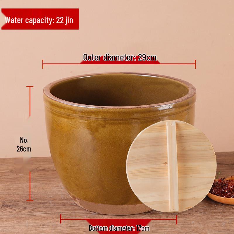 Traditional Ceramic Water Jar for Pickling, Rice Wine Fermentation, or Flour Storage